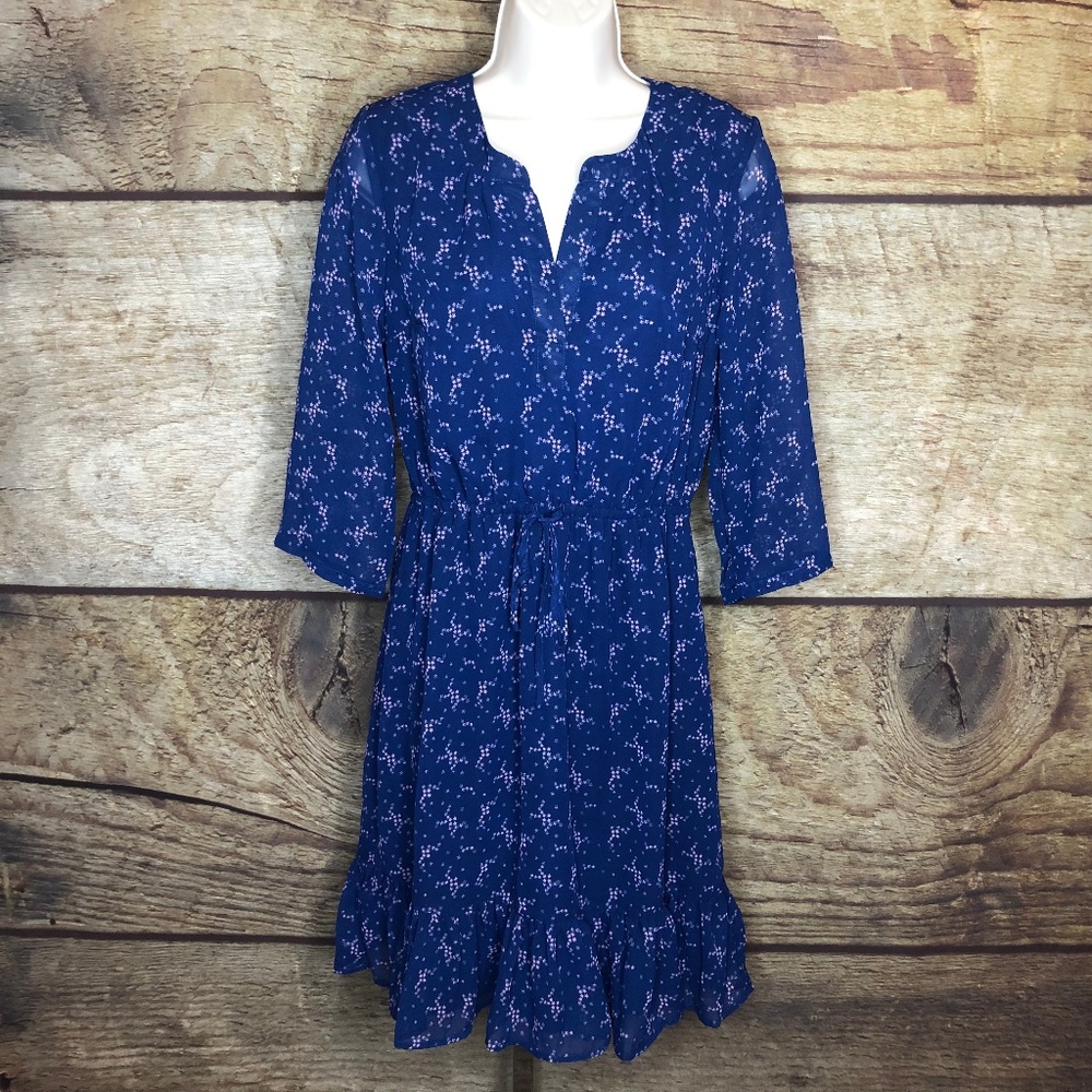 Modcloth Womens Dress 3/4 Quarter Sleeve Slit Neck